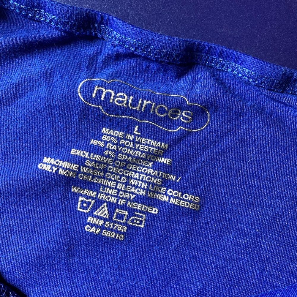 Maurice’s Elegant Blue Lace Trim Women's Top - Picture 8 of 8
